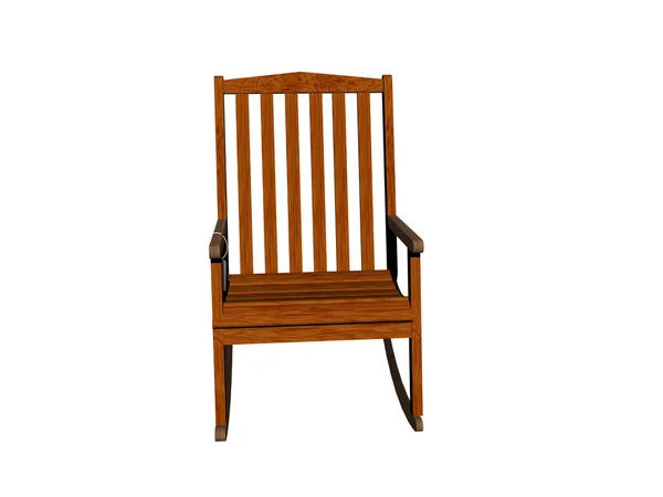 Cadeira Balanço Madeira Simples Varanda — Fotografia de Stock