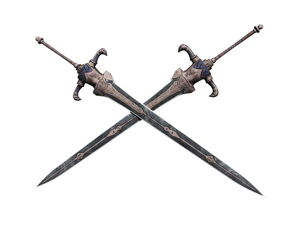 Gekreuzte Schwerter Als Symbol — Stockfoto