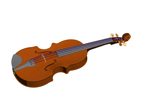 Violino Madeira Nobre Com Cordas — Fotografia de Stock