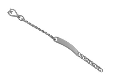 İsim etiketli gümüş bilezik