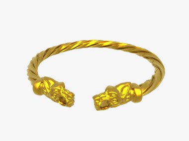 Hayvan başlıklı altın Kelt bileziği