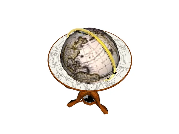 Большой Глобус Деревянном Подставке — стоковое фото