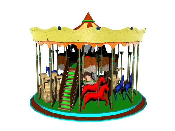 Autour Carrousel Pour Enfants Foire — Photo