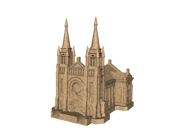 Alte Kathedrale Mit Zwei Türmen — Stockfoto