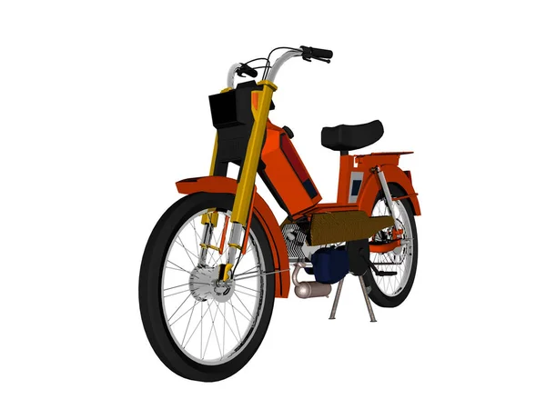 Altes Rotes Moped Verkehr — Stockfoto