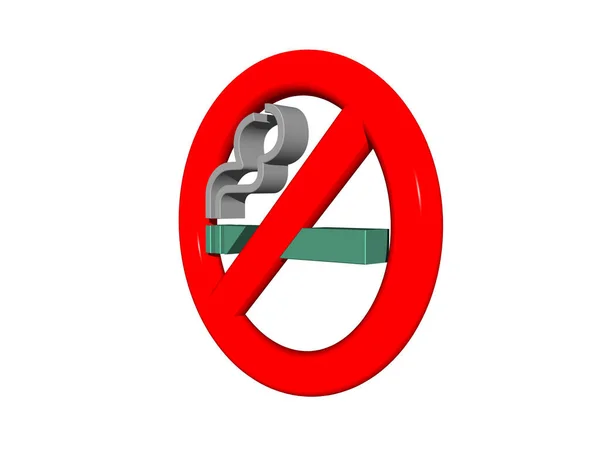 Czerwony Znak Zakaz Palenia — Zdjęcie stockowe