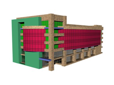 Renkli görünümlü büyük işletme kompleksi