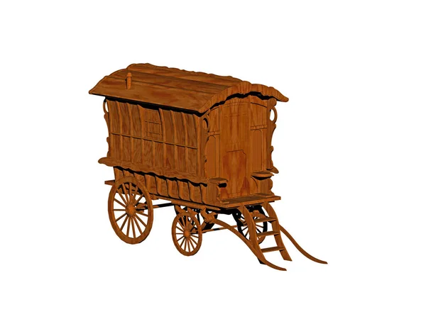 带有抽屉的木制马戏团旅行车 — 图库照片