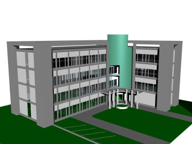 park yeri olan yüksek üniversite binası