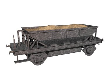 Demiryollarında demir vagon var.