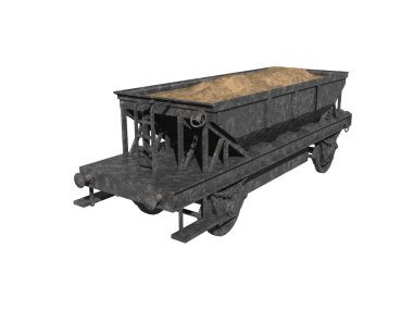 Demiryollarında demir vagon var.