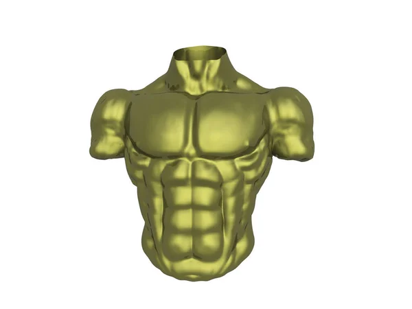 Golden Torso Muscular Man — Stock Photo, Image