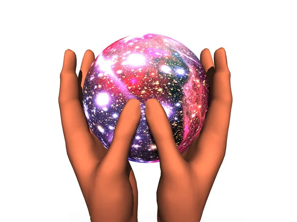Universe Ball Your Hands — Stock Photo, Image