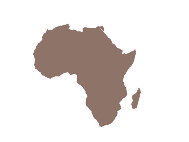 Madagaskar silueti olan Afrika kıtası