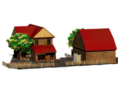 Ahırı ve çeşmesi olan eski çiftlik evi