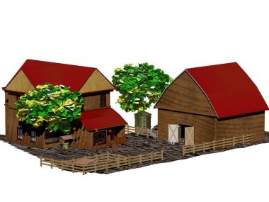 Ahırı ve çeşmesi olan eski çiftlik evi