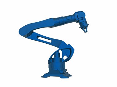 mavi endüstriyel robot kavrama kolu ile