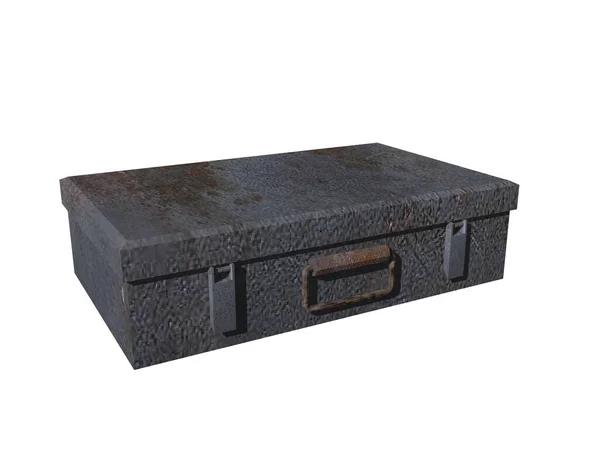 Caja Lata Oxidada Con Cierres —  Fotos de Stock