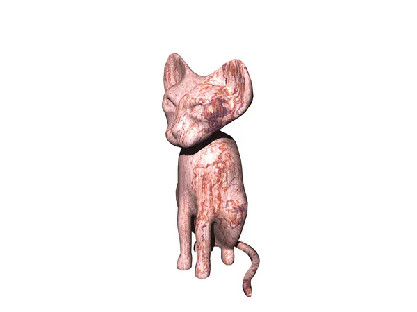Figura Gato Agachado Con Cola Larga — Foto de Stock