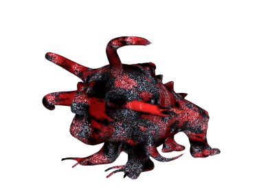 Çizgi film patojeni gibi renkli bir canavar.