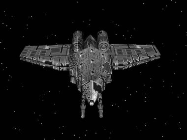 Uzayda fütürist uçak