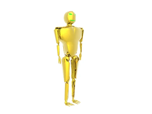 Futuristiska Gyllene Humanoid Robot — Stockfoto