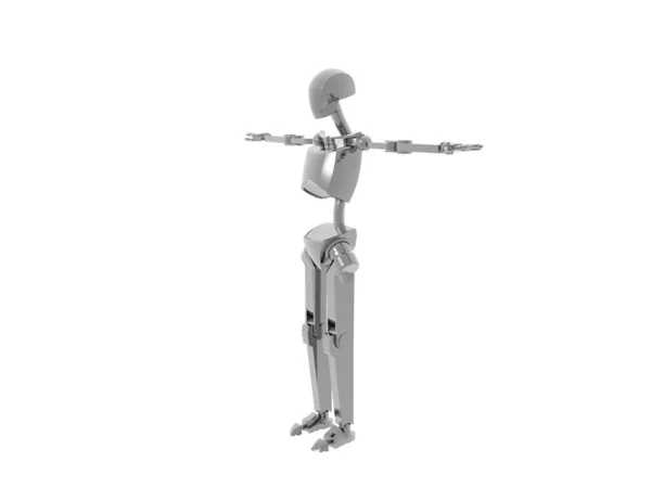 Футуристичний Срібний Гуманоїдний Робот — стокове фото