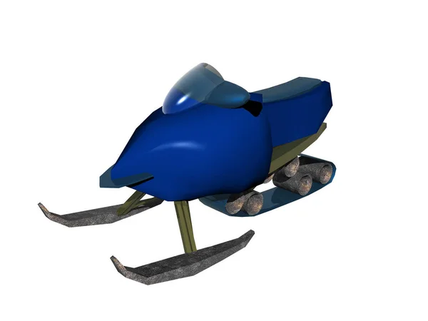 Snowmobile Azul Frio — Fotografia de Stock