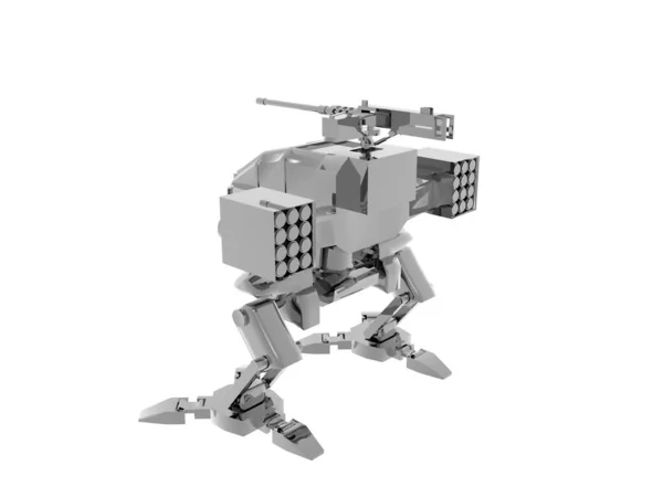 带武器的两条腿机器人 作为警犬 — 图库照片