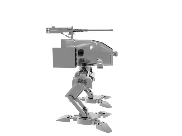 Robot Deux Pattes Avec Des Armes Comme Chien Garde — Photo