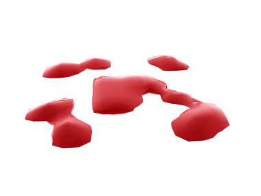 Yüzeyde kan ve mürekkep damlaları