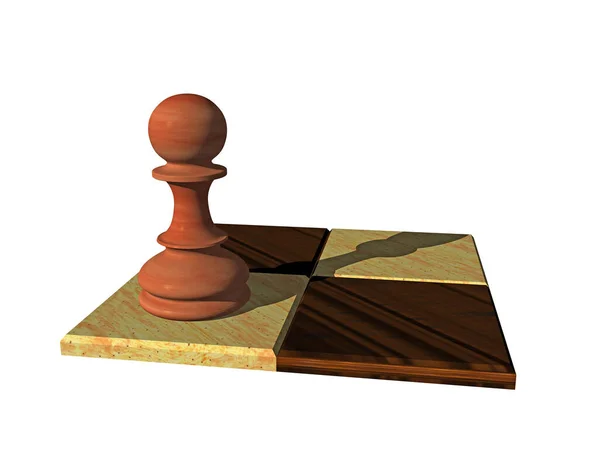 Enkelt Schackbräde Med Bricka — Stockfoto