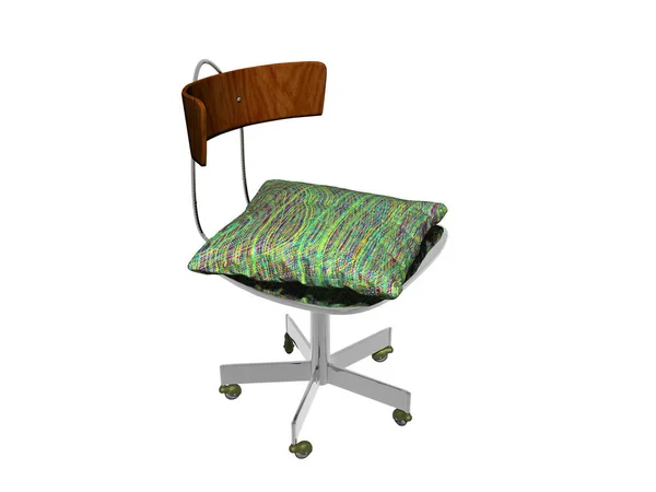 Proste Krzesło Biurowe Kołami — Zdjęcie stockowe