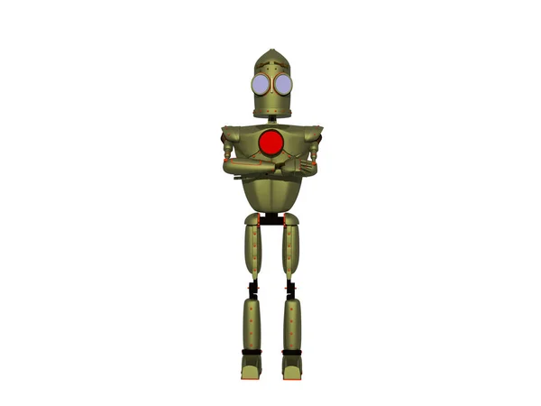 Humanoid Stål Tecknad Robot — Stockfoto