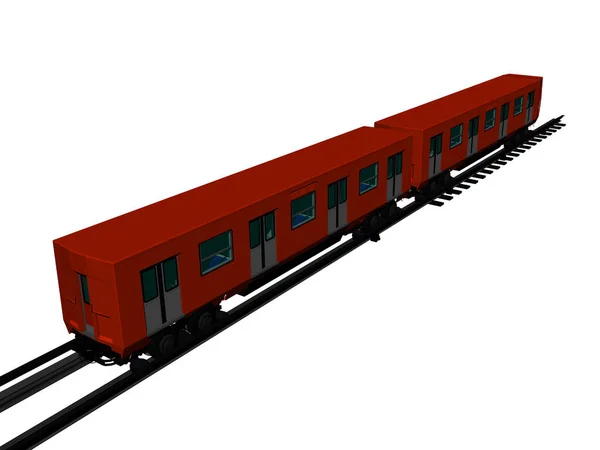 Tren Regional Rojo Sobre Raíles — Foto de Stock