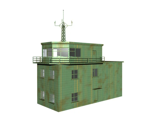 Old Green Building Radio Station — Stock Photo, Image