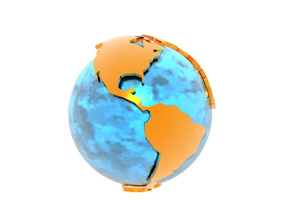Globo Terra Com Continentes Mares — Fotografia de Stock
