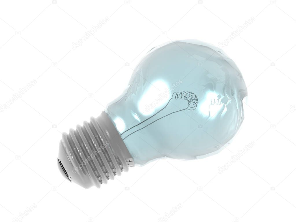 Light bulb with glass bulb and metal base