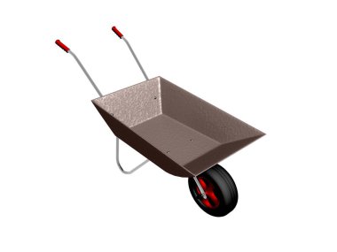 Kırmızı saplı metalik el arabası