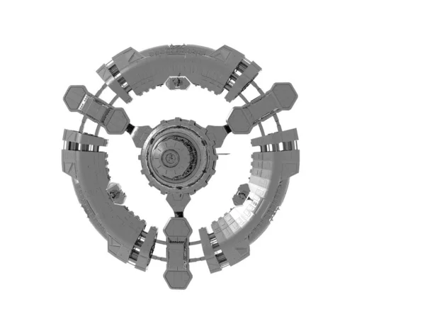 Stazione Spaziale Circolare Nello Spazio — Foto Stock