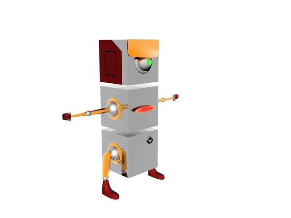 Silver Cartoon Robot Made Tin — Stock Photo, Image