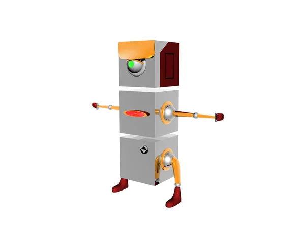 Robot Dibujos Animados Plata Estaño — Foto de Stock