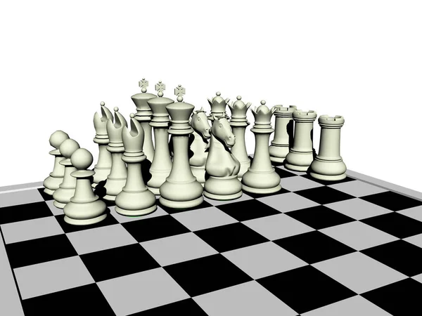 Простая Шахматная Игра Фигурами — стоковое фото