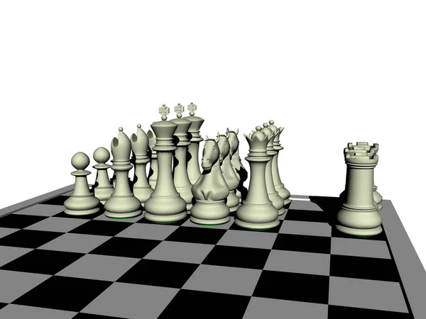 Jednoduchá Šachová Hra Herními Figurkami — Stock fotografie