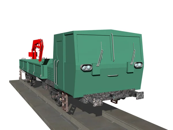 green rail vehicle for track repair