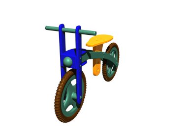 Oynamak için renkli çocuk bisikleti