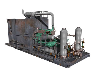 Kazan ve borularla üretim salonu