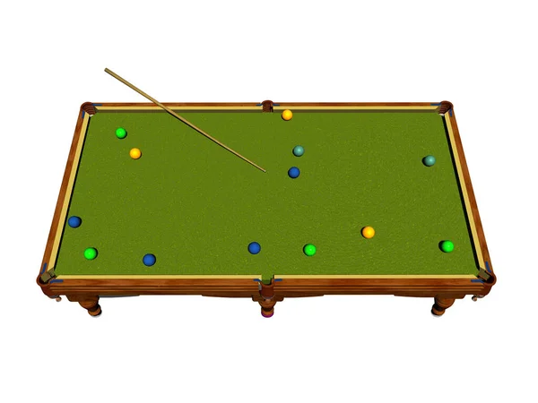 Heavy Wooden Billiard Table Green Cloth — Stock Photo, Image