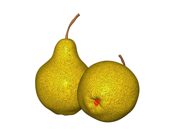 果実の茎を持つ黄色の熟した梨 — ストック写真
