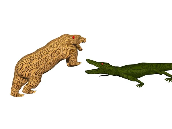 Jaguar Fighting Aligator — Stock Photo, Image